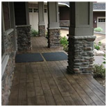 Wood plank concrete driveway